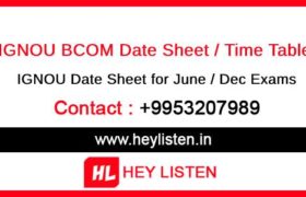 IGNOU BCOM Date Sheet